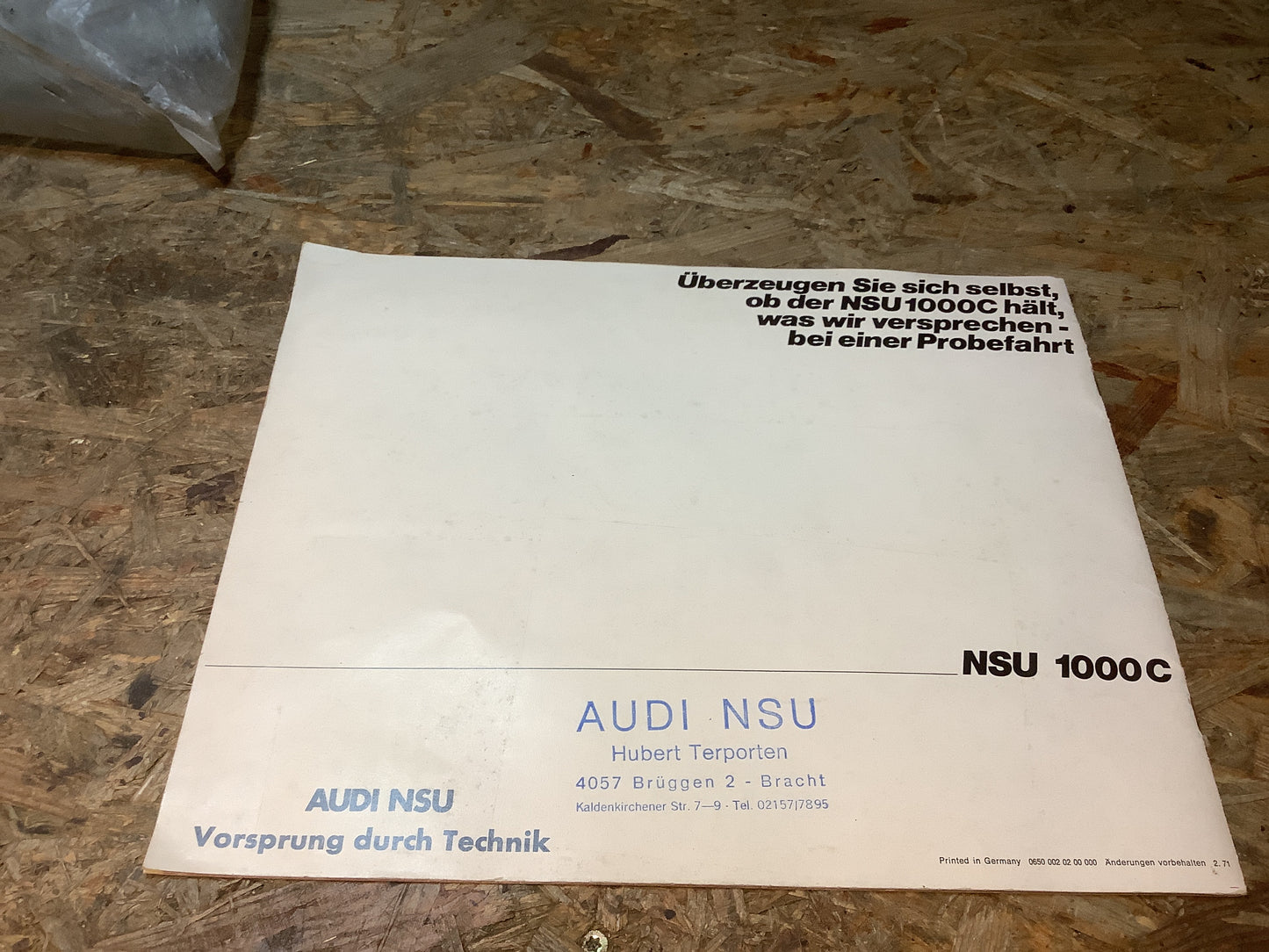 NSU 1000C Werbeprospekt