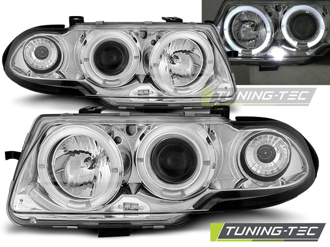 Tuning-Tec LED Angel Eyes Scheinwerfer für Opel Astra F 94-97 chrom