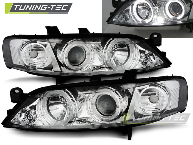 Tuning-Tec LED Angel Eyes Scheinwerfer für Opel Vectra B 95-98 chrom
