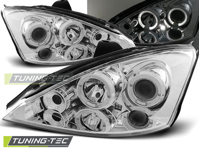 Tuning-Tec LED Angel Eyes Scheinwerfer für Ford Focus 1 98-01 chrom