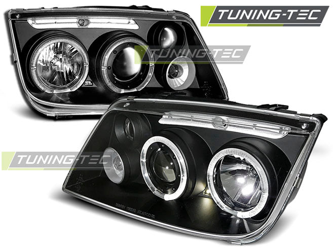 Tuning-Tec LED Angel Eyes Scheinwerfer für VW Bora 98-05 schwarz