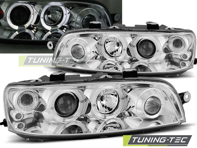 Tuning-Tec LED Angel Eyes Scheinwerfer für Fiat Punto 2 99-03 chrom