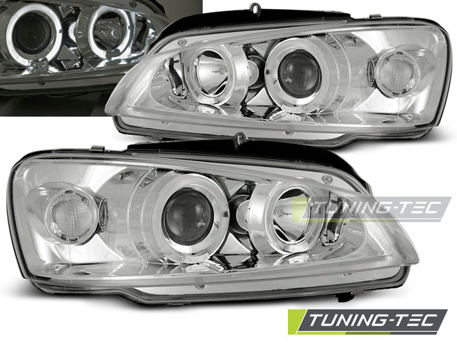 Tuning-Tec LED Angel Eyes Scheinwerfer für Peugeot 106 96-03 chrom
