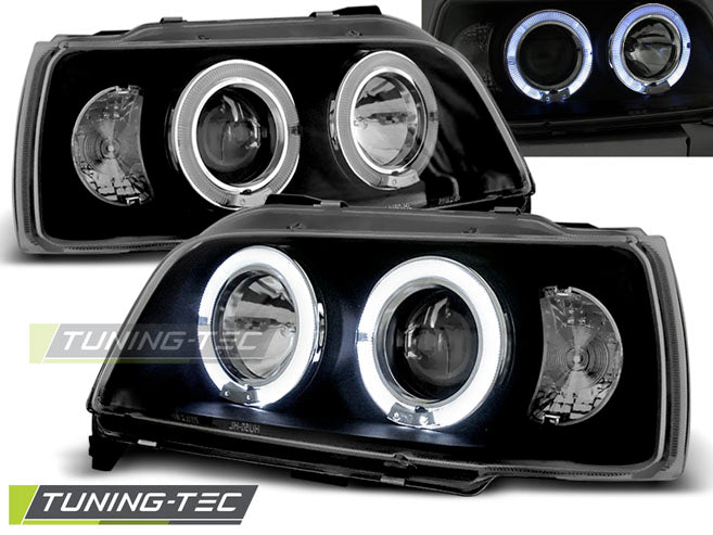 Tuning-Tec LED Angel Eyes Scheinwerfer für Renault Clio 1 90-95 schwarz