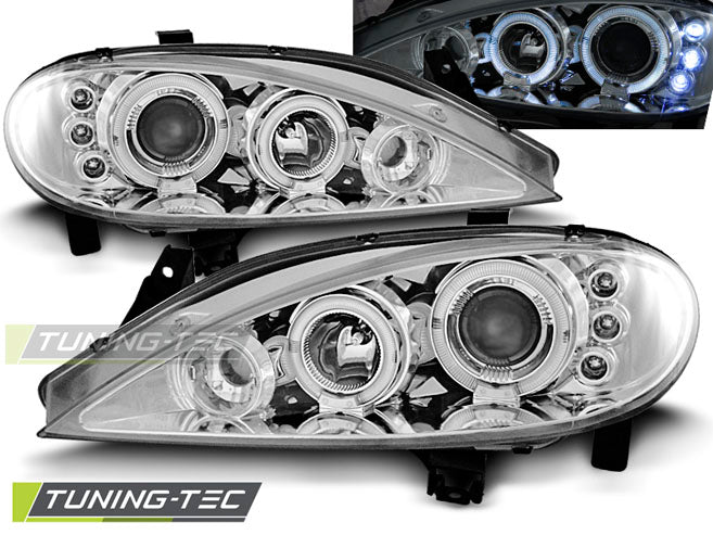 Tuning-Tec LED Angel Eyes Scheinwerfer für Renault Megane / Scenic 96-99 chrom