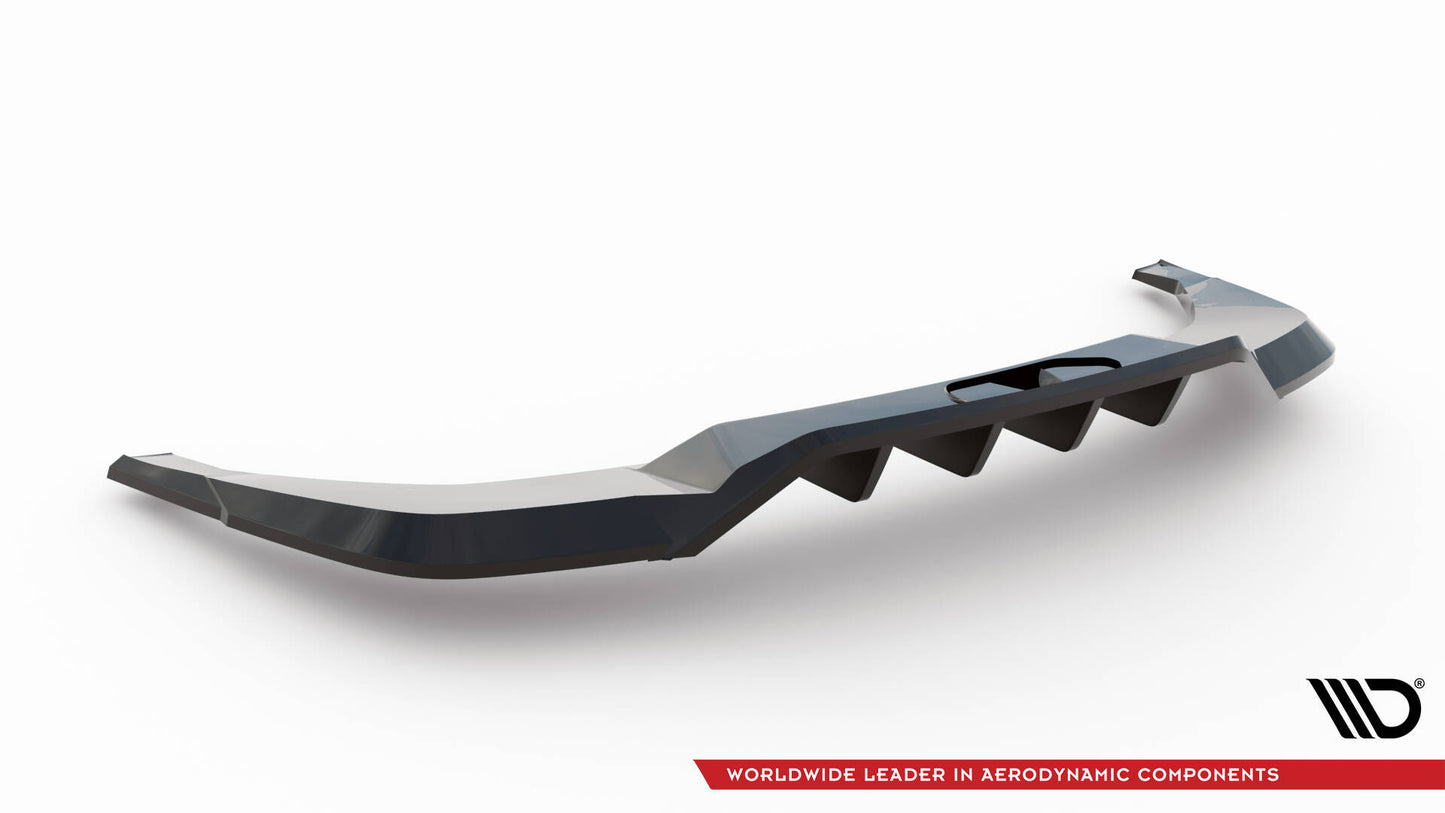 Maxton Hinten Splitter (mit einem vertikalem balken) Skoda Enyaq Coupe iV schwarz Hochglanz