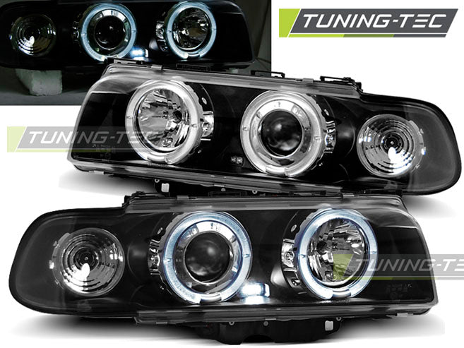 Tuning-Tec LED Angel Eyes Scheinwerfer für BMW 7er E38 94-98 schwarz