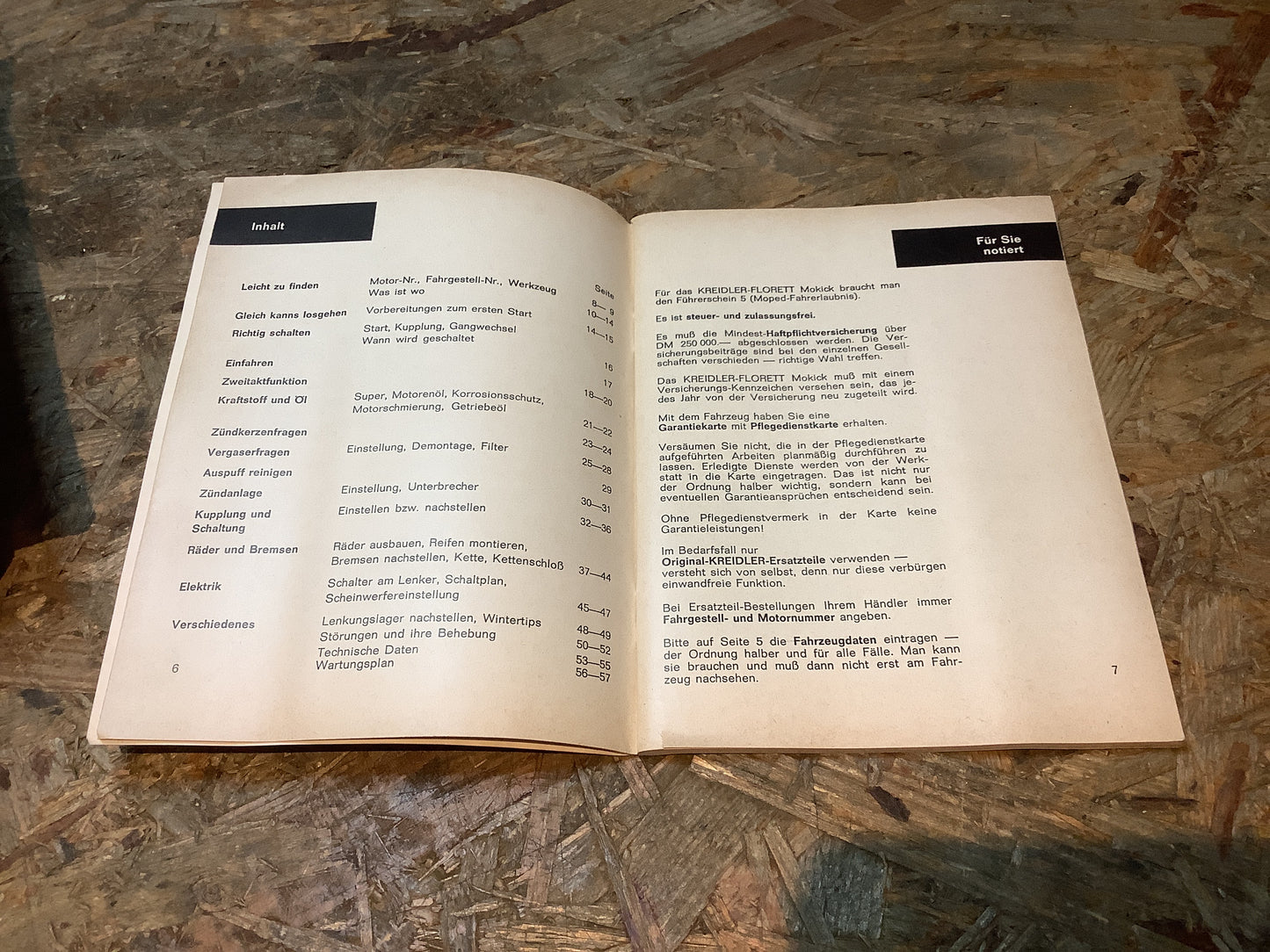 Kreidler Florett Mokick Bedienungsanleitung