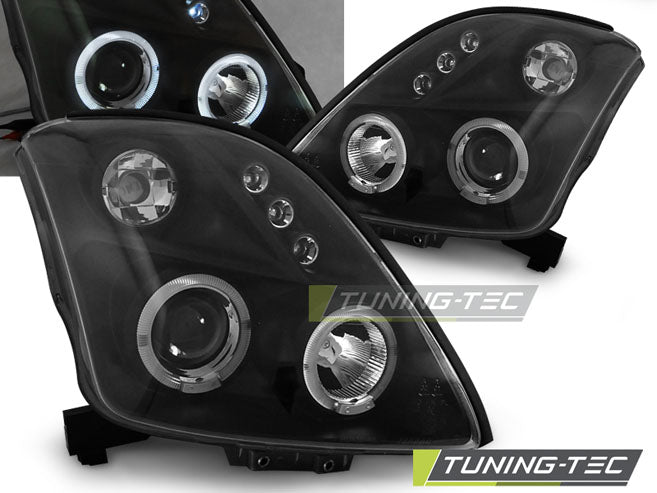 Tuning-Tec LED Angel Eyes Scheinwerfer für Suzuki Swift 05-10 schwarz