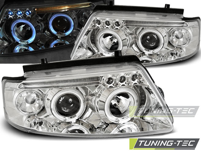 Tuning-Tec LED Angel Eyes Scheinwerfer für VW Passat 3B (B5) 96-00 chrom