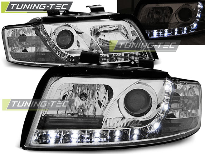 Tuning-Tec LED Tagfahrlicht Scheinwerfer für Audi A4 B6 00-04 chrom