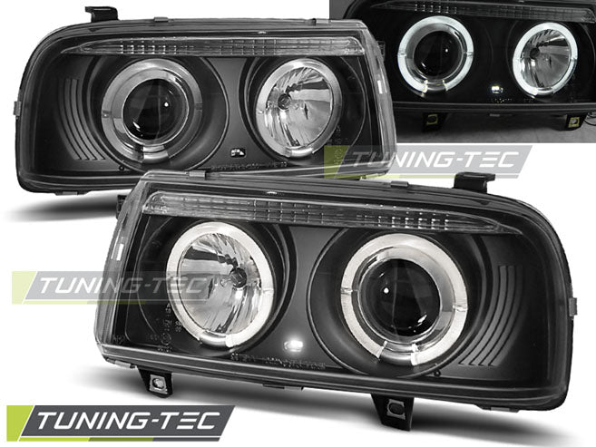 Tuning-Tec LED Angel Eyes Scheinwerfer für VW Vento 92-98 schwarz