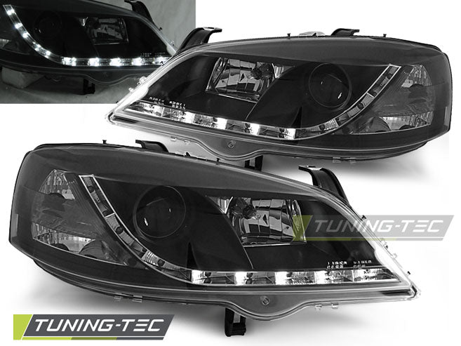 Tuning-Tec LED Tagfahrlicht für Scheinwerfer Opel Astra G 98-04 schwarz