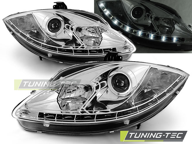 Tuning-Tec LED Tagfahrlicht Scheinwerfer für Seat Leon 1P / Altea / Toledo 05-09 chrom