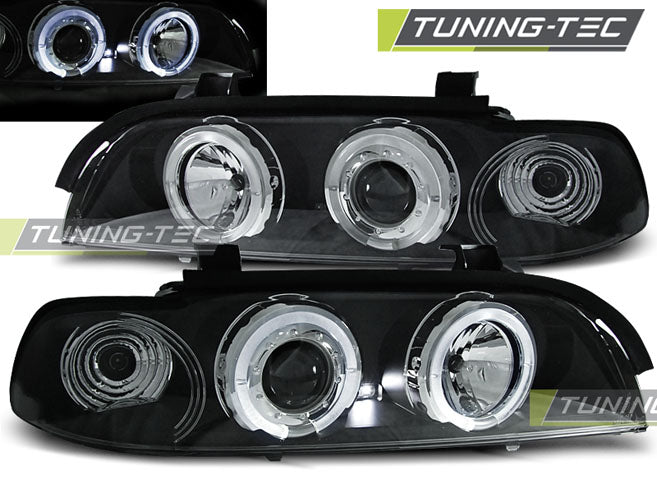 Tuning-Tec LED Angel Eyes Scheinwerfer für BMW 5er E39 95-03 schwarz