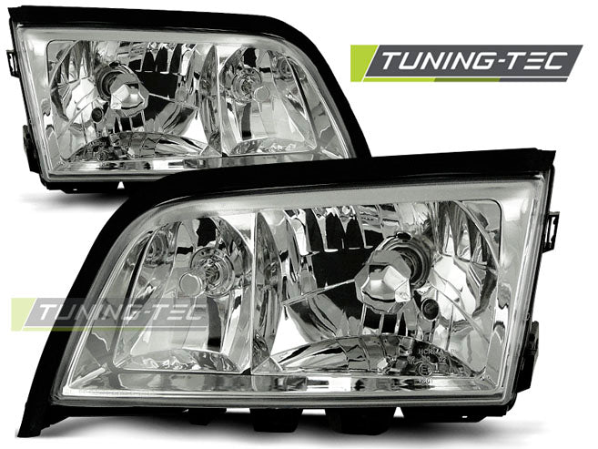 Tuning-Tec Klarglas Scheinwerfer für Mercedes Benz C-Klasse W202 93-00 chrom