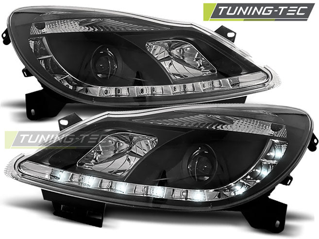 Tuning-Tec LED Tagfahrlicht Scheinwerfer für Opel Corsa D 06-11 schwarz
