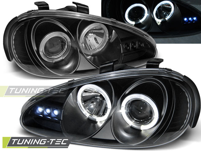 Tuning-Tec LED Angel Eyes Scheinwerfer für Mazda MX3 91-98 schwarz