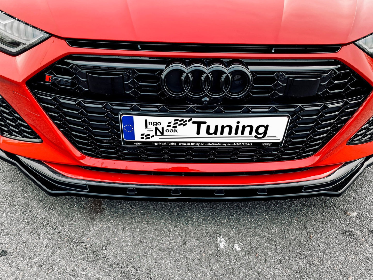 CUP Frontspoilerlippe ABS mit Seitenwing Audi RS7 Typ C8 4K Schwarz Matt