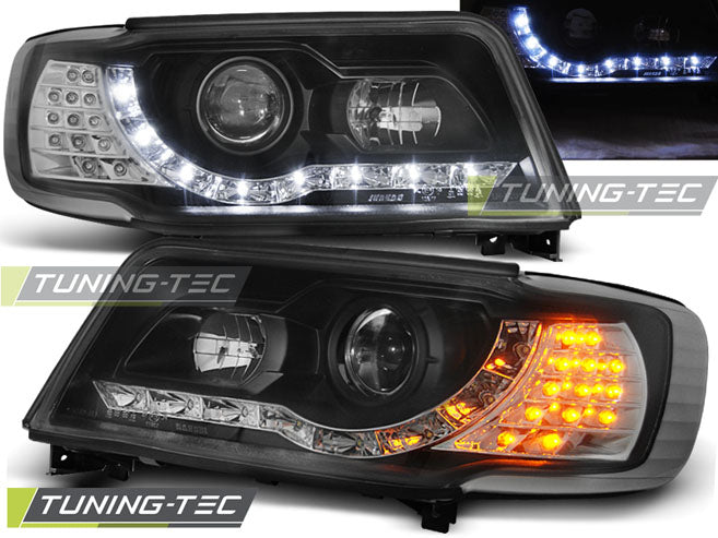 Tuning-Tec LED Tagfahrlicht Scheinwerfer für Audi 100 C4 91-94 schwarz