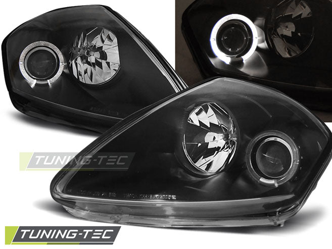 Tuning-Tec LED Angel Eyes Scheinwerfer für Mitsubishi Eclipse D50 00-05 schwarz