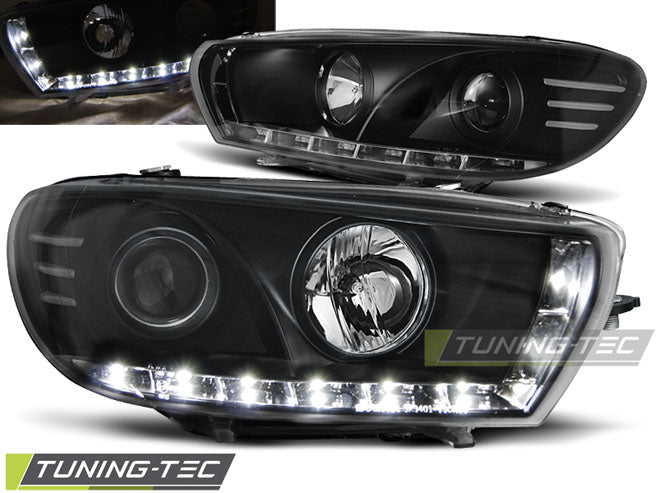 Tuning-Tec LED Tagfahrlicht Scheinwerfer für VW Scirocco 3 08-14 schwarz
