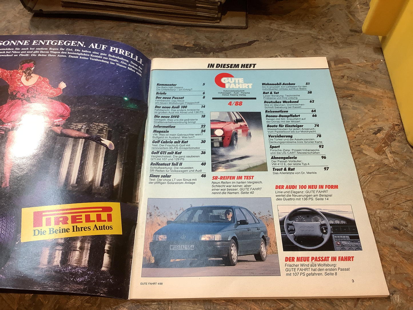Gute Fahrt Neuer Passat, Neuer Quattro, Reifentest Ausgabe 4/88