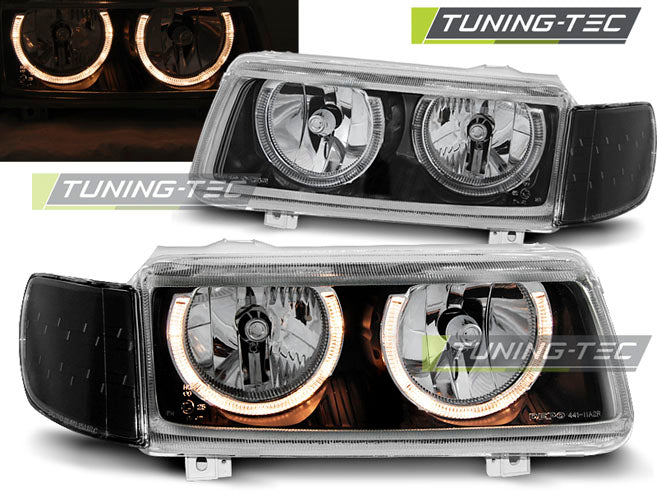 Tuning-Tec Angel Eyes Scheinwerfer für VW Passat 35i Facelift (B4) 93-97 schwarz