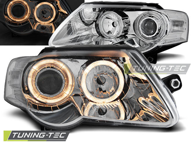 Tuning-Tec Angel Eyes Scheinwerfer für VW Passat 3C B6 05-10 chrom