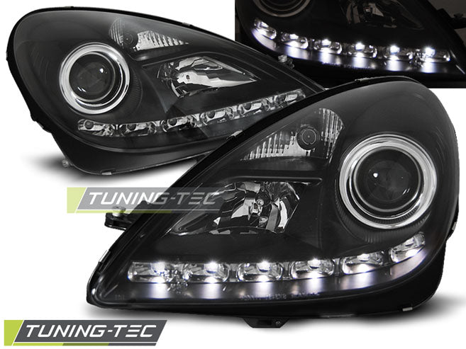 Tuning-Tec LED Tagfahrlicht Scheinwerfer für Mercedes Benz SLK R171 04-11 schwarz