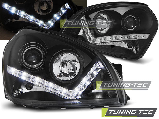 Tuning-Tec LED Tagfahrlicht Scheinwerfer für Hyundai Tucson 04-10 schwarz