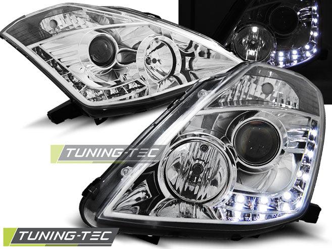 Tuning-Tec LED Tagfahrlicht Scheinwerfer für Nissan 350Z 03-05 chrom