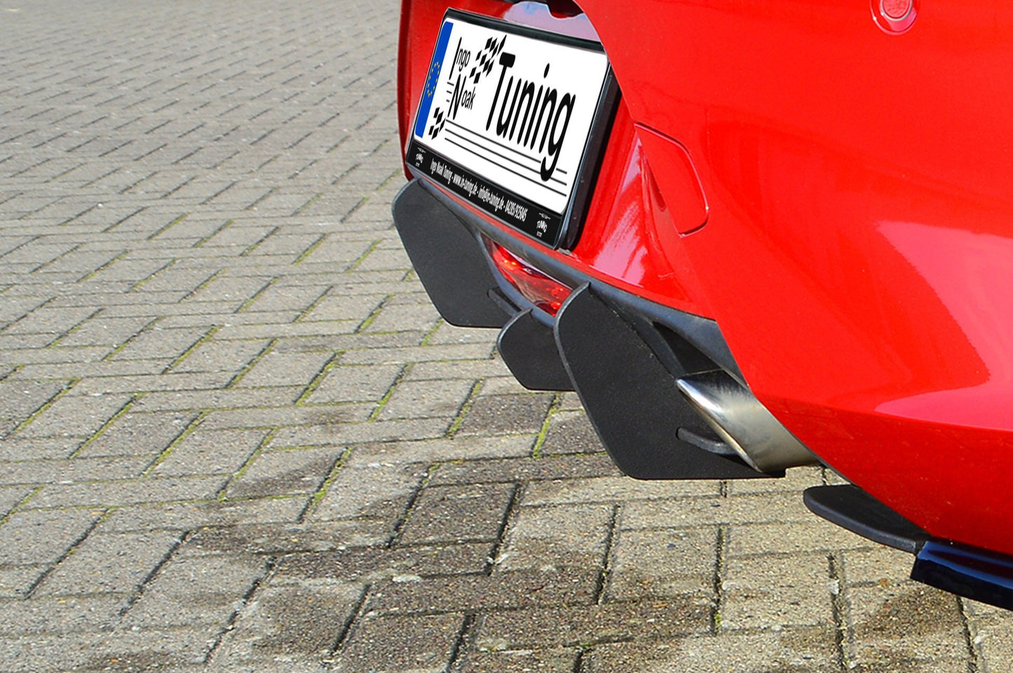 Gefräster Heckansatz Opel Corsa F, GS-Line ab Bj.: 2019- Schwarz Matt