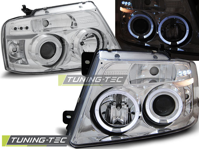 Tuning-Tec LED Angel Eyes Scheinwerfer für Ford F150 MK11 04-08 chrom
