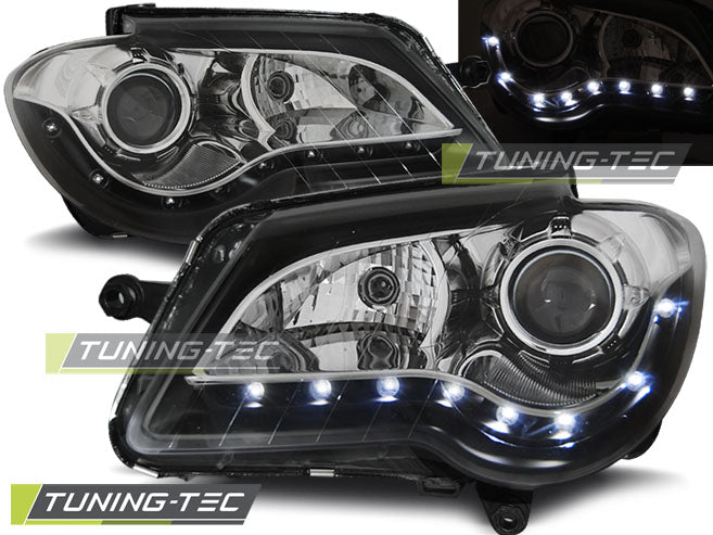 Tuning-Tec LED Tagfahrlicht Scheinwerfer für VW Touran 1T GP (Facelift) 06-10 schwarz
