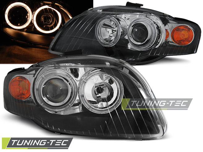 Tuning-Tec Angel Eyes Scheinwerfer für Audi A4 B7 05-08 schwarz