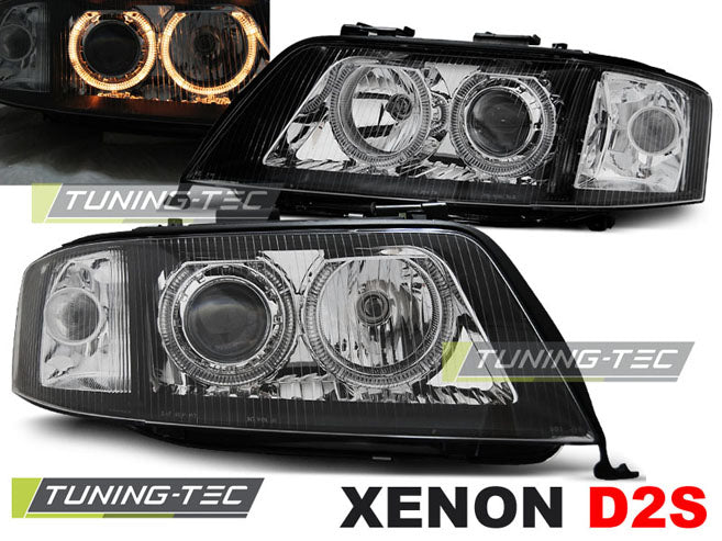 Tuning-Tec Xenon Angel Eyes Scheinwerfer für Audi A6 4B 99-01 schwarz
