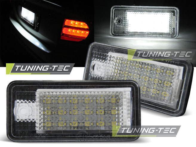 Tuning-Tec LED Kennzeichenbeleuchtung für Audi A4 B6 / B7 / A6 C6 (4F) / A3 (8P) / Q7 (7L) / RS4 / S4 kaltweiß