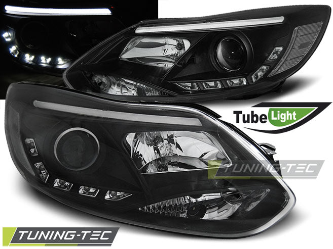 Tuning-Tec LED Tagfahrlicht Scheinwerfer für Ford Focus MK3 11-14 schwarz LTI