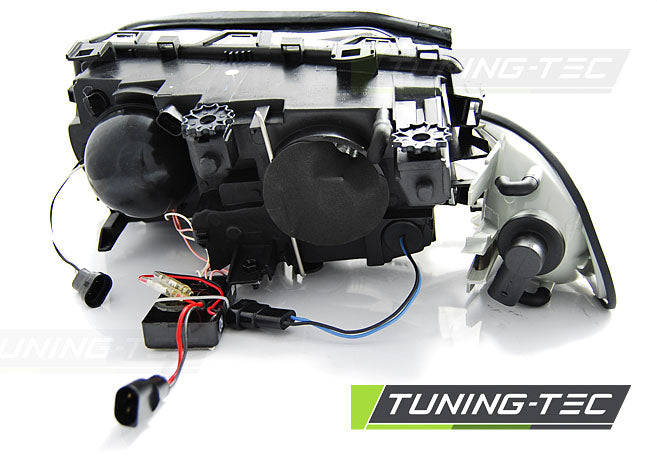 Tuning-Tec CCFL Angel Eyes Scheinwerfer für BMW 3er E46 Coupe / Cabrio 99-03 chrom Set