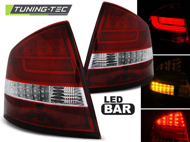 Tuning-Tec LED Lightbar Rückleuchten für Skoda Octavia 2 (1Z) Limousine 04-12 rot/klar