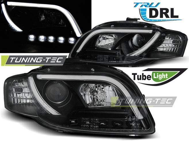 Tuning-Tec LED Tagfahrlicht Scheinwerfer für Audi A4 B7 05-08 schwarz LTI