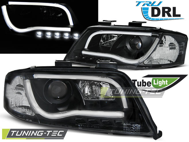 Tuning-Tec LED Tagfahrlicht Scheinwerfer für Audi A6 4B 01-04 schwarz LTI