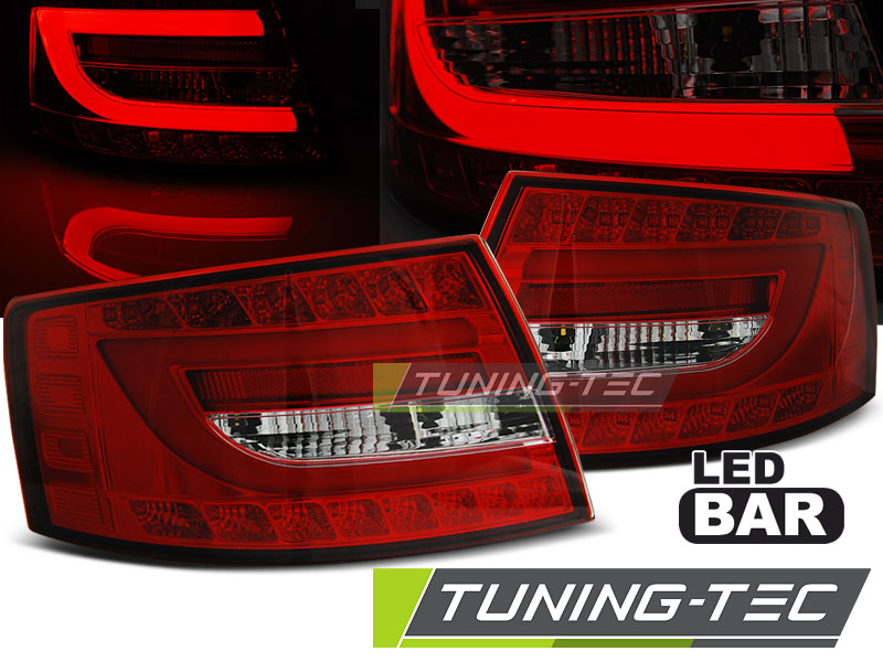 Tuning-Tec LED Lightbar Rückleuchten für Audi A6 4F (C6) 04-08 Limousine rot/klar (6Pin)
