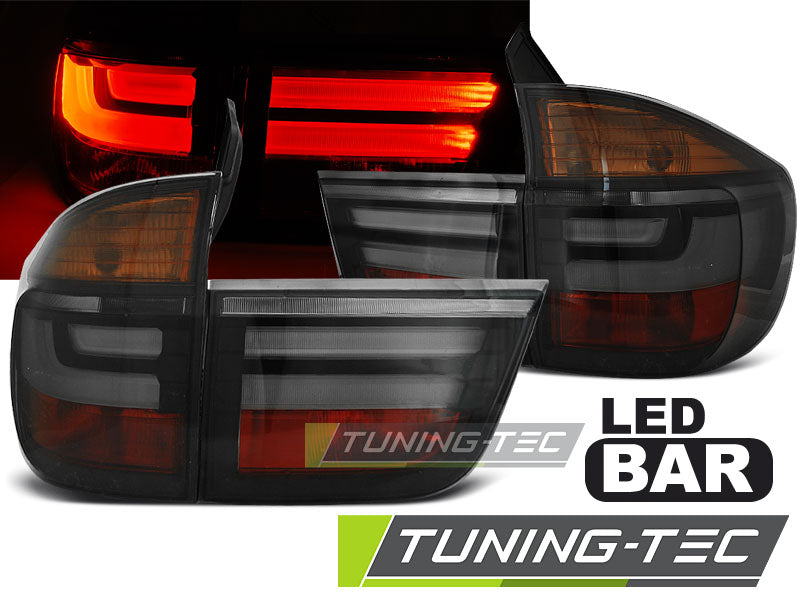 Tuning-Tec LED Lightbar Rückleuchten für BMW X5 E70 07-10 schwarz/rauch LCI Optik