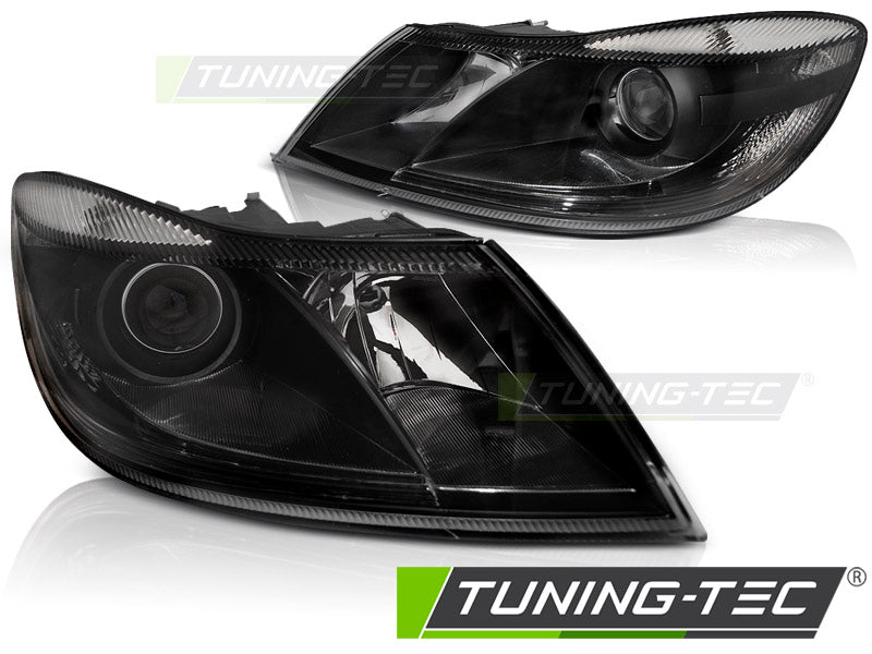 Tuning-Tec Xenon Klarglas Look Scheinwerfer für Skoda Octavia 2 (1Z Facelift) 09-12 schwarz