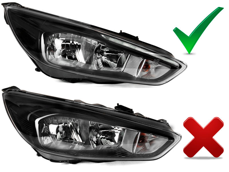Tuning-Tec LED Tagfahrlicht Scheinwerfer für Ford Focus MK3 Facelift 14-18 schwarz