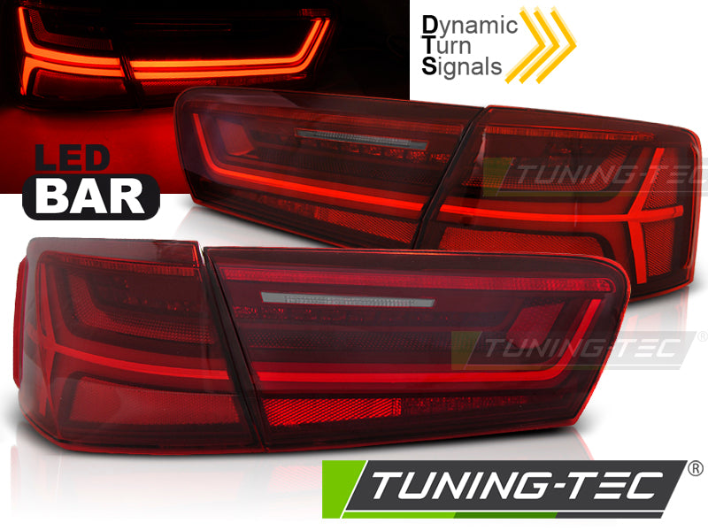 Tuning-Tec LED Lightbar Rückleuchten für Audi A6 4G (C7) Limousine 11-14 rot/klar mit dynamischem Blinker