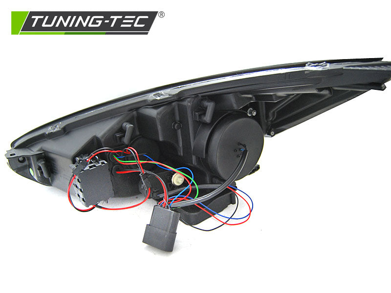 Tuning-Tec LED Tagfahrlicht Scheinwerfer für Ford Focus MK3 Facelift 14-18 schwarz mit dynamischem LED Blinker