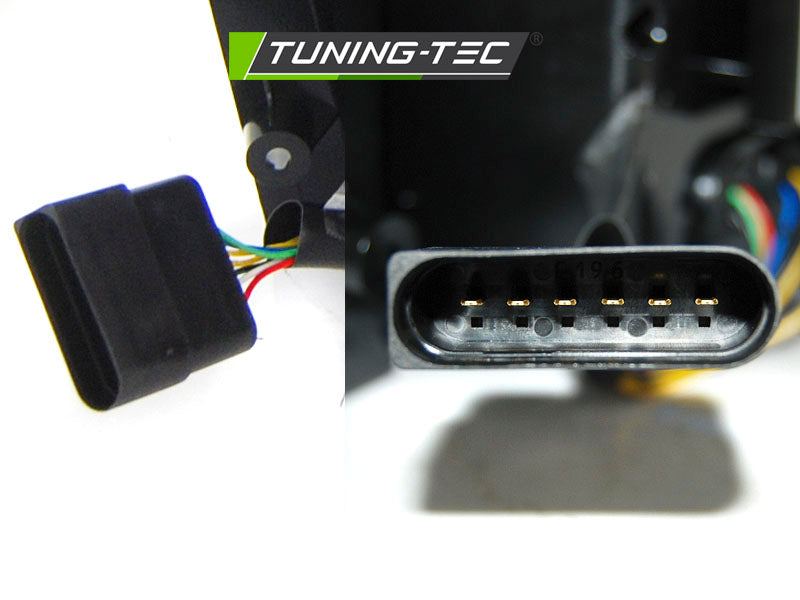 Tuning-Tec Voll LED Lightbar Rückleuchten für VW T5 03-09 schwarz mit dynamischen Blinker (Doppeltürer/Heckklappe)